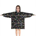 thumbnail image 1 of Multicolor Christmas Light Pattern Blanket Hoodies for Kids 6-13YR Oversize Wearable Blanket Hoodies for Boys Girls Teens, 1 of 7