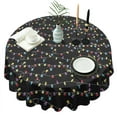 thumbnail image 1 of Multicolor Christmas Light Pattern Round Tablecloth 60"x60",Wrinkle Wipeable Table Cloth for Kitchen Dining Room Picnic Patio Party, 1 of 6