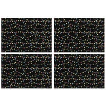 Multicolor Christmas Light Pattern Summer Placemats Table Placemats Set Of 4-Linen Kitchen Washable Placemats Table Mats 11.8"x17.7" Non-Slip Heat Resistant