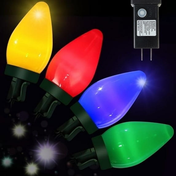 Multicolor Christmas Lights Colorful Christmas String Lights 32.8FT C7 Vintage Christmas Lights Bulbs For Christmas Home Party Patio