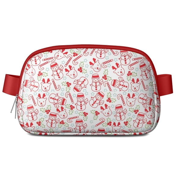 Multicolor Christmas Pattern Cute Fanny Packs for Women,Travel Waterproof Crossbody Fanny Bags Waist Purse for Women Anti Theft Adjustable Strap for Running Travel Cycling