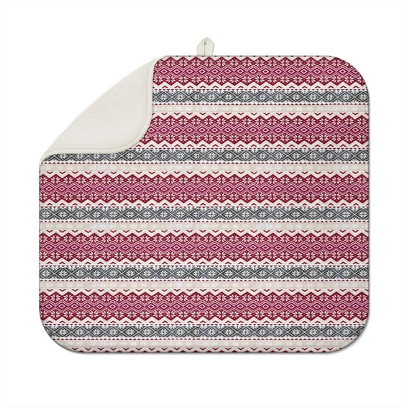 Multicolor Christmas Pattern Dish Drying Mat for Kitchen 1 Pack, Ultra Absorbent Microfiber Dishes Drainer Mats,16x18in(41x46cm)