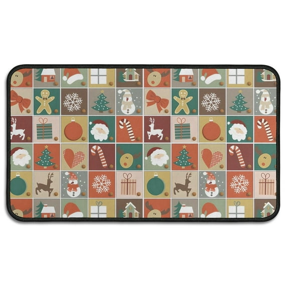 Multicolor Christmas Pattern Door Rugs,Washable Non Slip Door Mats Indoor,Decorative Door Mats,Entry Mat Indoor for Entrance,Bedroom,Kitchen,Bathroom,30"x17"