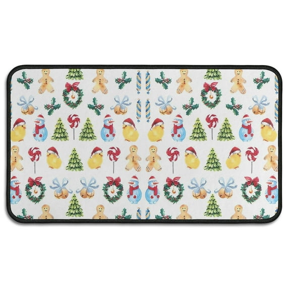 Multicolor Christmas Pattern Door Rugs,Washable Non Slip Door Mats Indoor,Decorative Door Mats,Entry Mat Indoor for Entrance,Bedroom,Kitchen,Bathroom,30"x17"