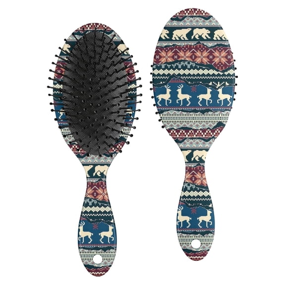Multicolor Christmas Pattern Hair Brush,Girls Detangling Hair Brush,Glide Through Tangles with Ease for Wet & Dry Hair,8.8"X2.8"