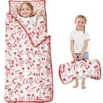 thumbnail image 1 of Multicolor Christmas Pattern Toddler Nap Mats for Kids Preschool,59"x22" Sleeping Mat Bag or Kids,Toddler Sleeping Bag,Toddler Nap Mat or Daycare, 1 of 6