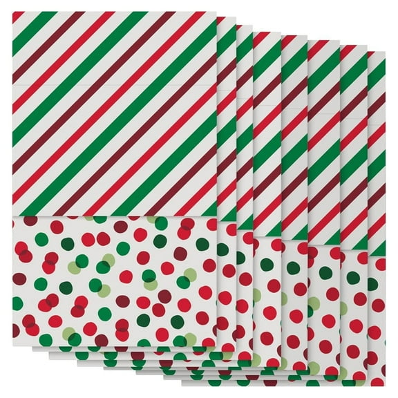 Multicolor Christmas Printed Tissue Paper (20" x 20") 8 Count - Assorted Styles - Quality Giftwrap Tissues, Great For Christmas & Holiday Celebrations (180314)