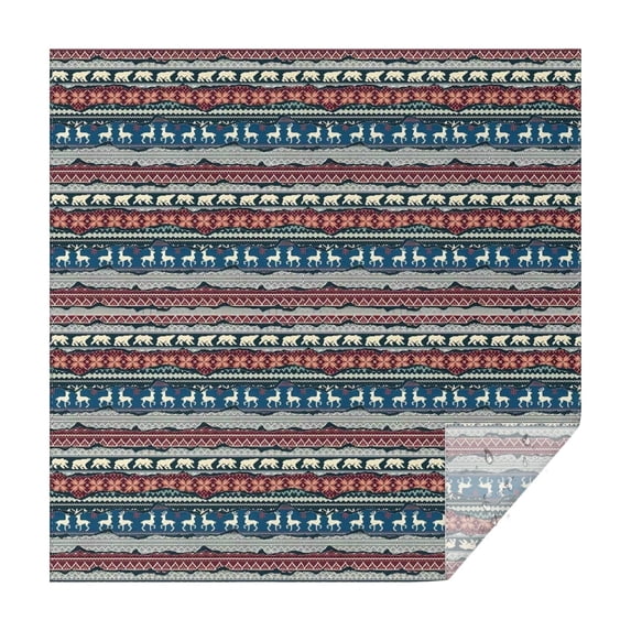 Multicolor Christmas Reindeer Pattern Square Tablecloth,Waterproof Square Table Cover,Wipeable Spillproof Washable Table Cover for Home Kitchen Party Decor 42"X42"(107x107cm)