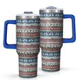 thumbnail image 1 of Multicolor Christmas Reindeer Pattern Tumbler with Handle and Lid,40oz Double Wall Vacuum Insulated Tumbler,Cups Gift for Women and Men, 1 of 7