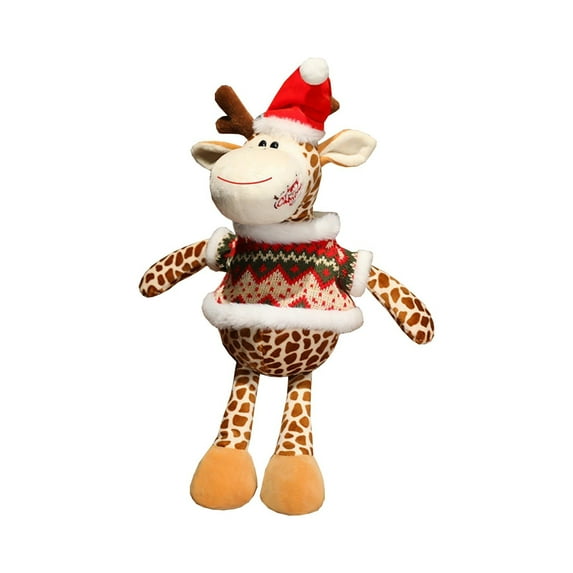 Multicolor Christmas Reindeer Plush Doll 45cm Festive Home Decor Gift Family-Friendly Cuddly Santa Claus Companion