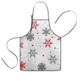thumbnail image 1 of Multicolor Christmas Snowflake Pattern Kids Aprons for Girls and Boys,Adjustable Neck Strap Toddler Aprons for Kids Cooking Baking, 1 of 7