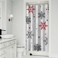 thumbnail image 1 of Multicolor Christmas Snowflake Pattern Shower Curtain 36"x72" ,Bathroom Decorative Shower Curtains Set with 12 Hooks,Modern Waterproof Washable Shower Curtain, 1 of 6