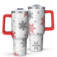 thumbnail image 1 of Multicolor Christmas Snowflake Pattern Tumbler with Handle and Lid,40oz Double Wall Vacuum Insulated Tumbler,Cups Gift for Women and Men, 1 of 7