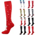 thumbnail image 1 of Multicolor Christmas Socks for Women Christmas Socks Polyester Funnny Christmas Gifts for Women Girls,Crazy Novelty Cute Xmas Holiday Socks One Size, 1 of 2