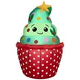 thumbnail image 1 of Multicolor Christmas Tree Cupcake Airblown Yard Inflatable, 39 inch, 1 of 5