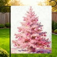 thumbnail image 1 of Multicolor Christmas Tree Garden Flag, Pink Xmas Tree Yard Decoration Banner, 12 x 18 Double Sided Burlap Fabric Christmas Tree Garden Flag, Indoor / Outdoor Porch Lawn, Patio Decoration Welcome Flag, 1 of 4