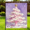 thumbnail image 1 of Multicolor Christmas Tree Garden Flag, Pink Xmas Tree Yard Decoration Banner, 12 x 18 Double Sided Burlap Fabric Christmas Tree Garden Flag, Indoor / Outdoor Porch Lawn, Patio Decoration Welcome Flag, 1 of 4