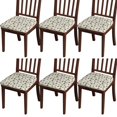 thumbnail image 1 of Multicolor Christmas Tree and Ornament Seat Covers for Dining Room Chairs Set Of 6,Stretch Printed Washable Chair Seat Cover with Elastic Ties and Button,Removable Waterproof Couch Cushion Covers, 1 of 6