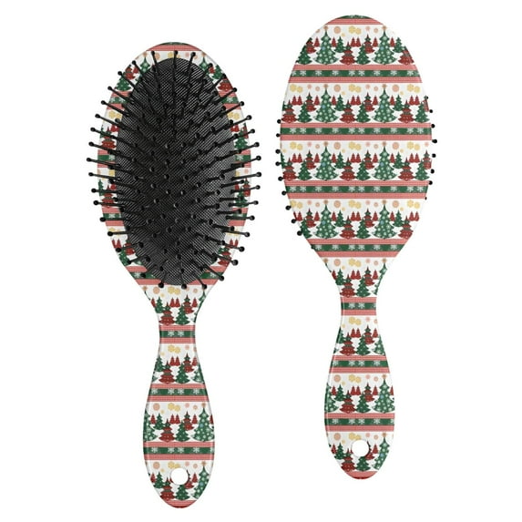 Multicolor Christmas Tree Pattern Hair Brush,Girls Detangling Hair Brush,Glide Through Tangles with Ease for Wet & Dry Hair,8.8"X2.8"