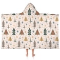 thumbnail image 1 of Multicolor Christmas Tree Pattern Hooded Bath Towel，50"x30" for Ages 3 To 12 Kids, Quick Dry Lightweight Soft Microfiber Hood Beach Towel Cover Up for Kids, 1 of 7
