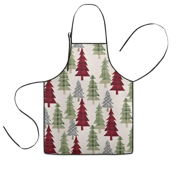 Multicolor Christmas Tree Pattern Kids Aprons for Girls and Boys,Adjustable Neck Strap Toddler Aprons for Kids Cooking Baking