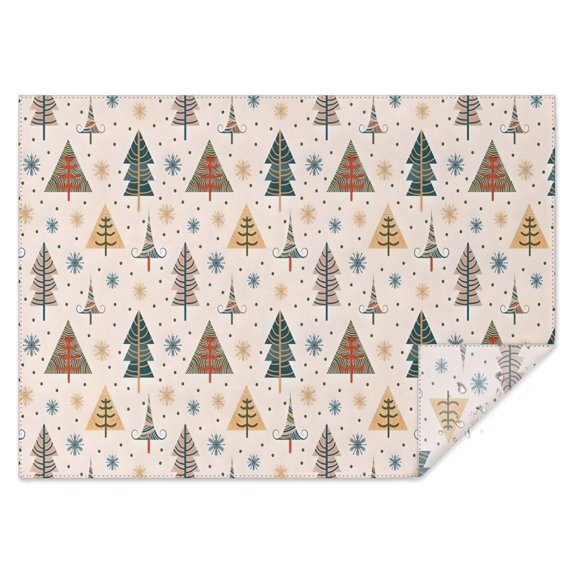 Multicolor Christmas Tree Pattern Rectangle Tablecloth 60"x84",Waterproof Polyester Rectangle Table Cloth, Wipeable Spillproof Polyester Tablecloth for Dining, Camping, Indoor and Outdoor