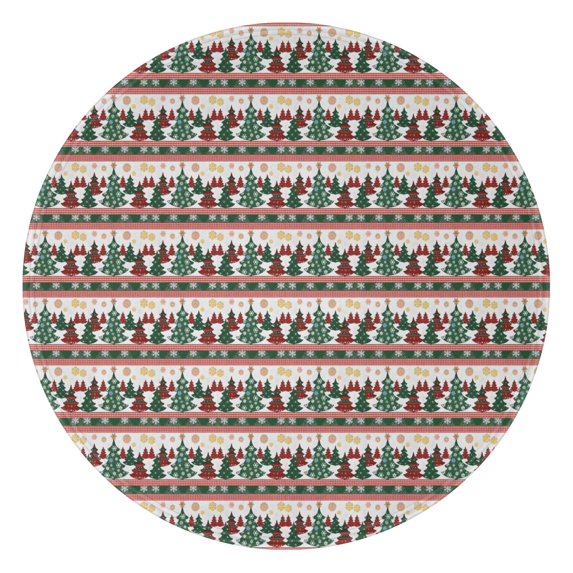 Multicolor Christmas Tree Pattern Round Blanket,Comfortable Soft Flannel Throw Blanket,All Season,Warm Lightweight Blankets for Sofa Bed Couch Living Room Chair 60"x60"