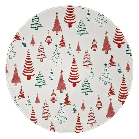 Multicolor Christmas Tree Pattern Round Blanket,Comfortable Soft Flannel Throw Blanket,All Season,Warm Lightweight Blankets for Sofa Bed Couch Living Room Chair 47"x47"