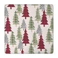 thumbnail image 1 of Multicolor Christmas Tree Pattern Square Fitted Tablecloth with Elastic Edge,Square Table Cover,Washable Elastic Table Cover for Home Kitchen Party Decor 34"x34", 1 of 6