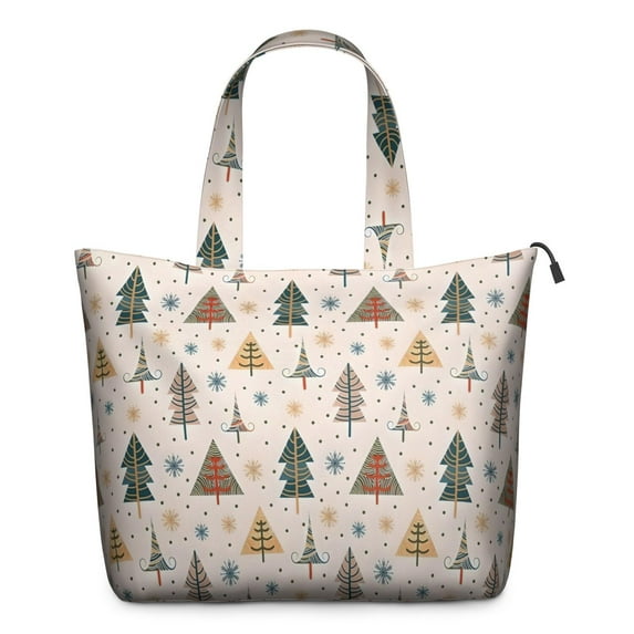 Multicolor Christmas Tree Pattern Travel Tote Bags for Women Carry On,Large Weekender Bags for Women Travel,Multi Functional Duffle Bag for Work,Shopping,Sports