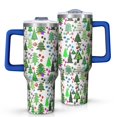 thumbnail image 1 of Multicolor Christmas Tree Pattern Tumbler with Handle and Lid,40oz Double Wall Vacuum Insulated Tumbler,Cups Gift for Women and Men, 1 of 7