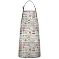 thumbnail image 1 of Multicolor Christmas Word Pattern Apron-Garden Aprons for Women with Pockets-Cotton Linen Waterproof Kitchen Cooking Gardening Aprons Adjustable for Kitchen,Cooking,BBQ and Salon 33"x27", 1 of 7