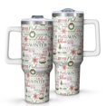 thumbnail image 1 of Multicolor Christmas Word Pattern Tumbler with Handle and Lid,40oz Double Wall Vacuum Insulated Tumbler,Cups Gift for Women and Men, 1 of 7