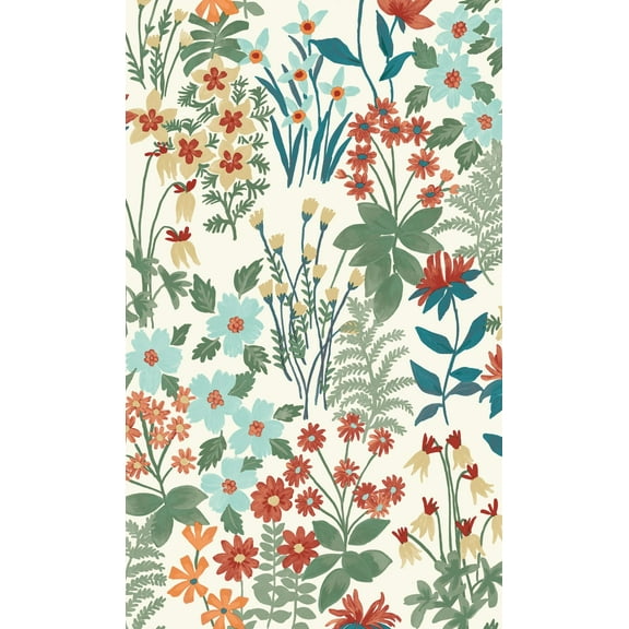 Multicolor Classical Flower Floral Printed Non-Woven Non-Pasted Textured Wallpaper 57 Sq. Ft.