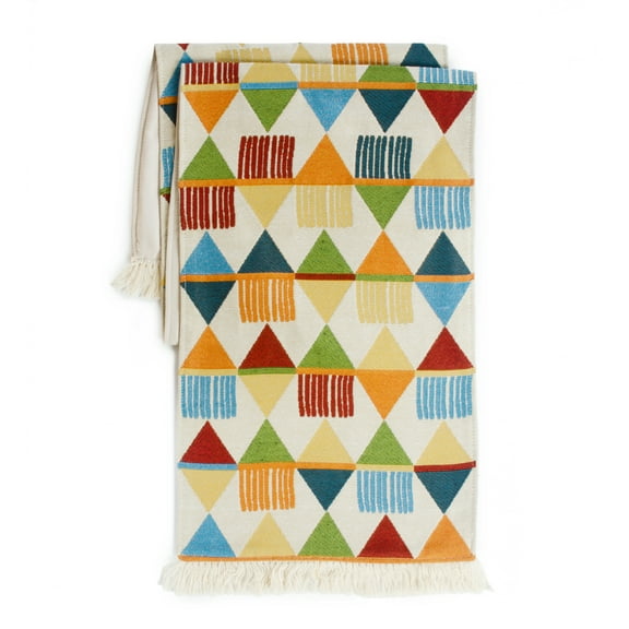 Multicolor Classroom Table and Shelf Runner with Fringe - 64'' Long Fabric Preschool and Daycare Dcor with Tassles