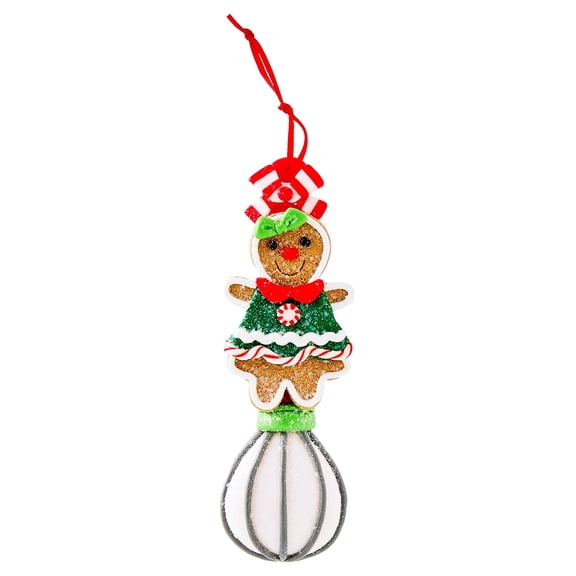 Multicolor Clay Dough Gingerbread Whisk Christmas Ornament, 5.5", by Holiday Time