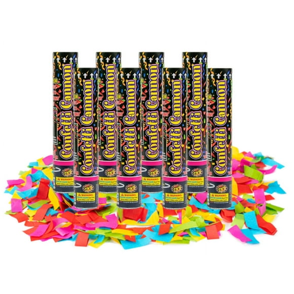 Multicolor Confetti Cannons 8 Pack