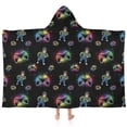 thumbnail image 1 of Multicolor Controllers Games Characters Black Pattern Hooded Bath Towel，60"x35" for Ages 3 To 12 Kids, Quick Dry Lightweight Soft Microfiber Hood Beach Towel Cover Up for Kids, 1 of 7