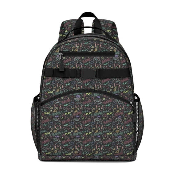 White Cow Heart Pattern Backpack for School,Cute School Bag,Schoolbag with Adjustable Shoulder Straps & Padded Back,15.25"x11.5"x5.25"