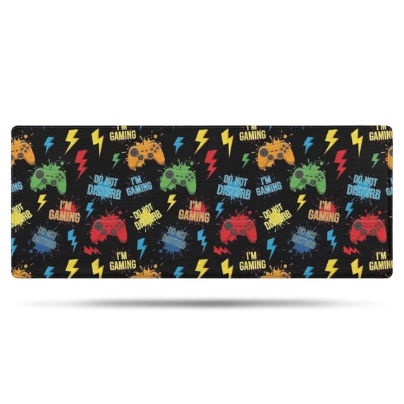 Multicolor Controllers Games Icons Black Pattern Bathroom Rugs Mat,Non Slip Microfiber Bathroom Rug,Rubber Backing,Soft Bathroom Mats for Bathroom Floor,Tub and Shower,60x24in(150x60cm)