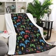 thumbnail image 1 of Multicolor Controllers Games Icons Black Pattern Blanket,Comfortable Soft Lamb Wool Throw Blanket,All Season,Warm Lightweight Blankets for Sofa Bed Couch Living Room Chair,60"x80", 1 of 4