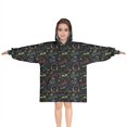 thumbnail image 1 of Multicolor Controllers Games Icons Black Pattern Blanket Hoodies for Kids 6-13YR Oversize Wearable Blanket Hoodies for Boys Girls Teens, 1 of 7