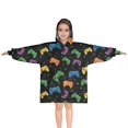 thumbnail image 1 of Multicolor Controllers Games Icons Black Pattern Blanket Hoodies for Kids 6-13YR Oversize Wearable Blanket Hoodies for Boys Girls Teens, 1 of 7
