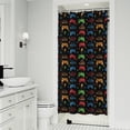 thumbnail image 1 of Multicolor Controllers Games Icons Black Pattern Shower Curtain 36"x72" ,Bathroom Decorative Shower Curtains Set with 12 Hooks,Modern Waterproof Washable Shower Curtain, 1 of 6