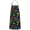 thumbnail image 1 of Multicolor Controllers Games Text Black Apron-Garden Aprons for Women with Pockets-Cotton Linen Waterproof Kitchen Cooking Gardening Aprons Adjustable for Kitchen,Cooking,BBQ and Salon 33x27 Inch, 1 of 7
