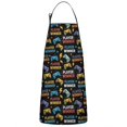 thumbnail image 1 of Multicolor Controllers Games Text Black Apron-Garden Aprons for Women with Pockets-Cotton Linen Waterproof Kitchen Cooking Gardening Aprons Adjustable for Kitchen,Cooking,BBQ and Salon 33x27 Inch, 1 of 7