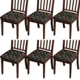 thumbnail image 1 of Multicolor Controllers Games Text Black Seat Covers for Dining Room Chairs Set Of 4,Stretch Printed Washable Chair Seat Cover with Elastic Ties and Button,Removable Waterproof Couch Cushion Covers, 1 of 6