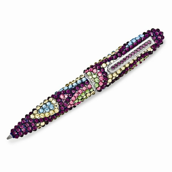 Multicolor Crystals by Swarovski Retractable Ballpoint Pen with Pen Pouch
