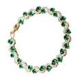 thumbnail image 1 of Multicolor Cubic Zirconia Tennis Bracelet With Secure Clasp Crossover Chain Wrist Accessories Handmade Accessory, 1 of 13