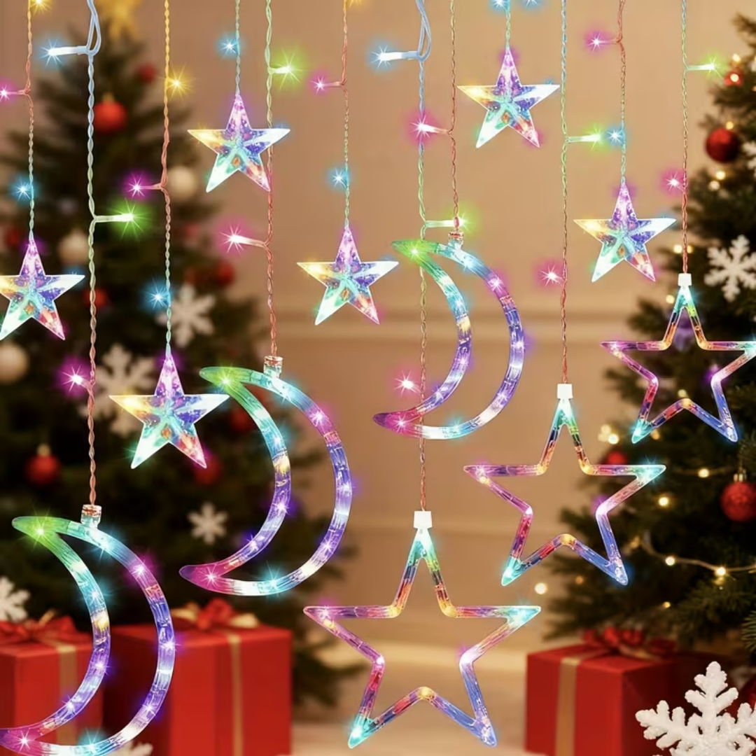 Multicolor Curtain Lights With 148 Led Solar Curtain Lights (Usb Charging Type) Including 8 Lighting Modes Timer Suitable For Gardens, Terraces, Pergolas, Porches, Windows, Backyard Tents